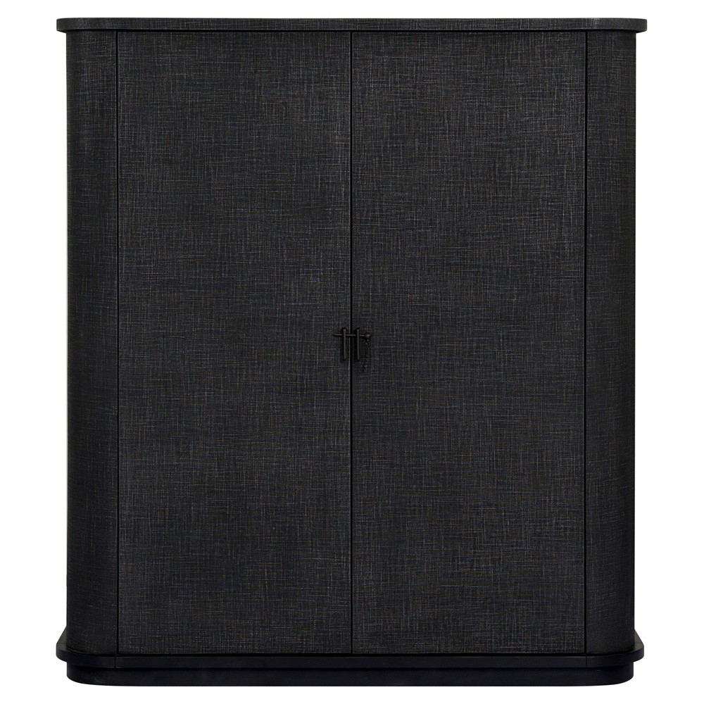Berlin Modern Classic Black Painted Linen Cabinet|