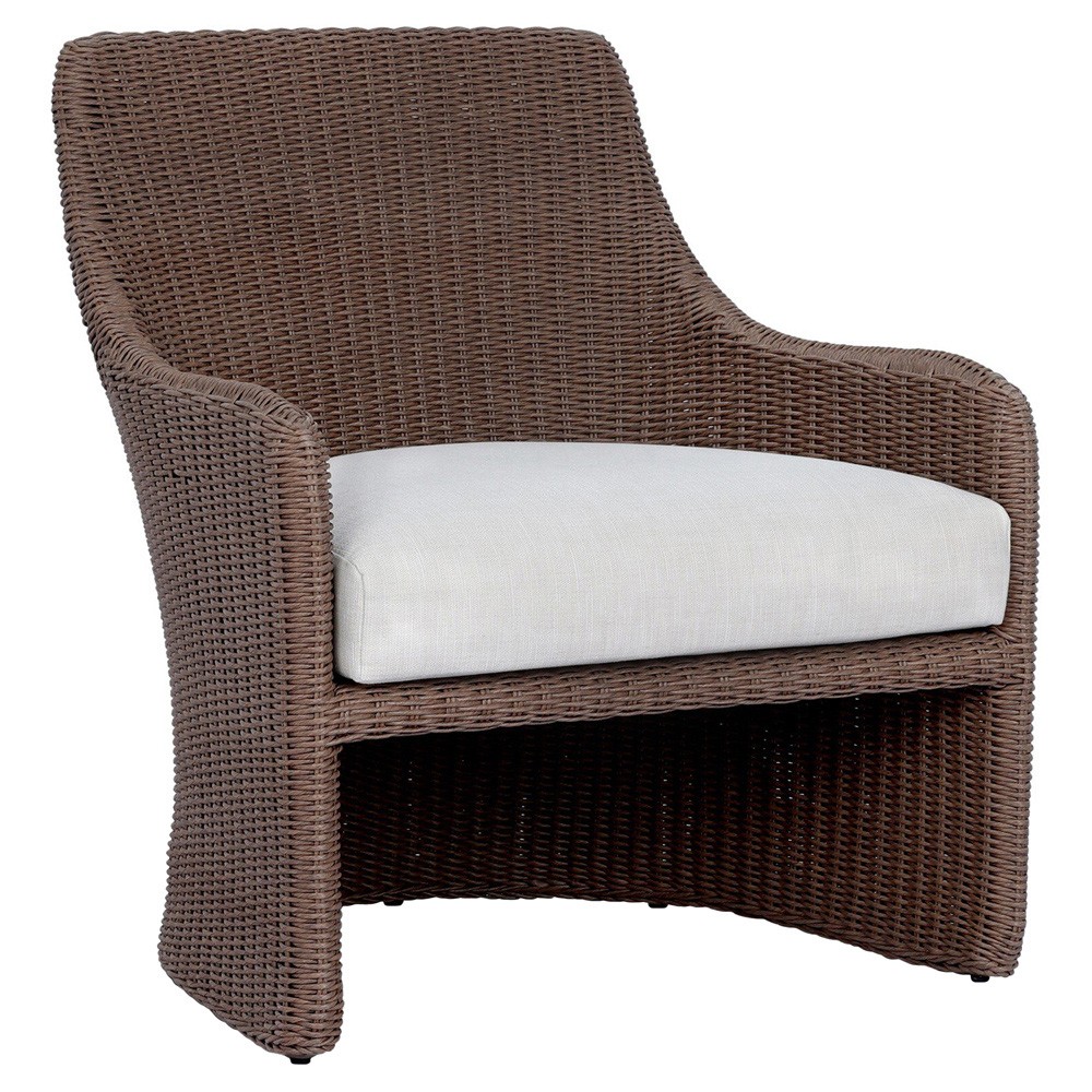 Heather Coastal Beach Brown Woven Outdoor Lounge Chair|