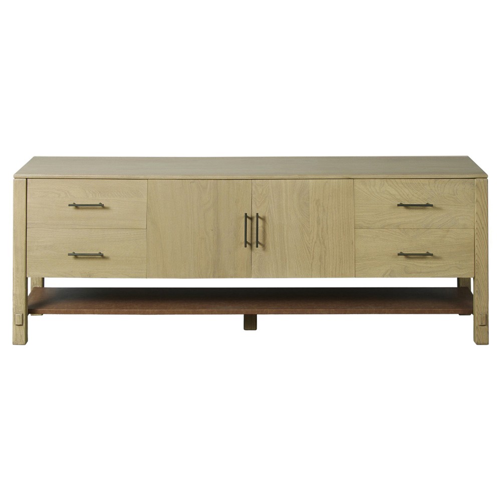 Blake Modern Classic Light Wash Wood Media Console - 80"|