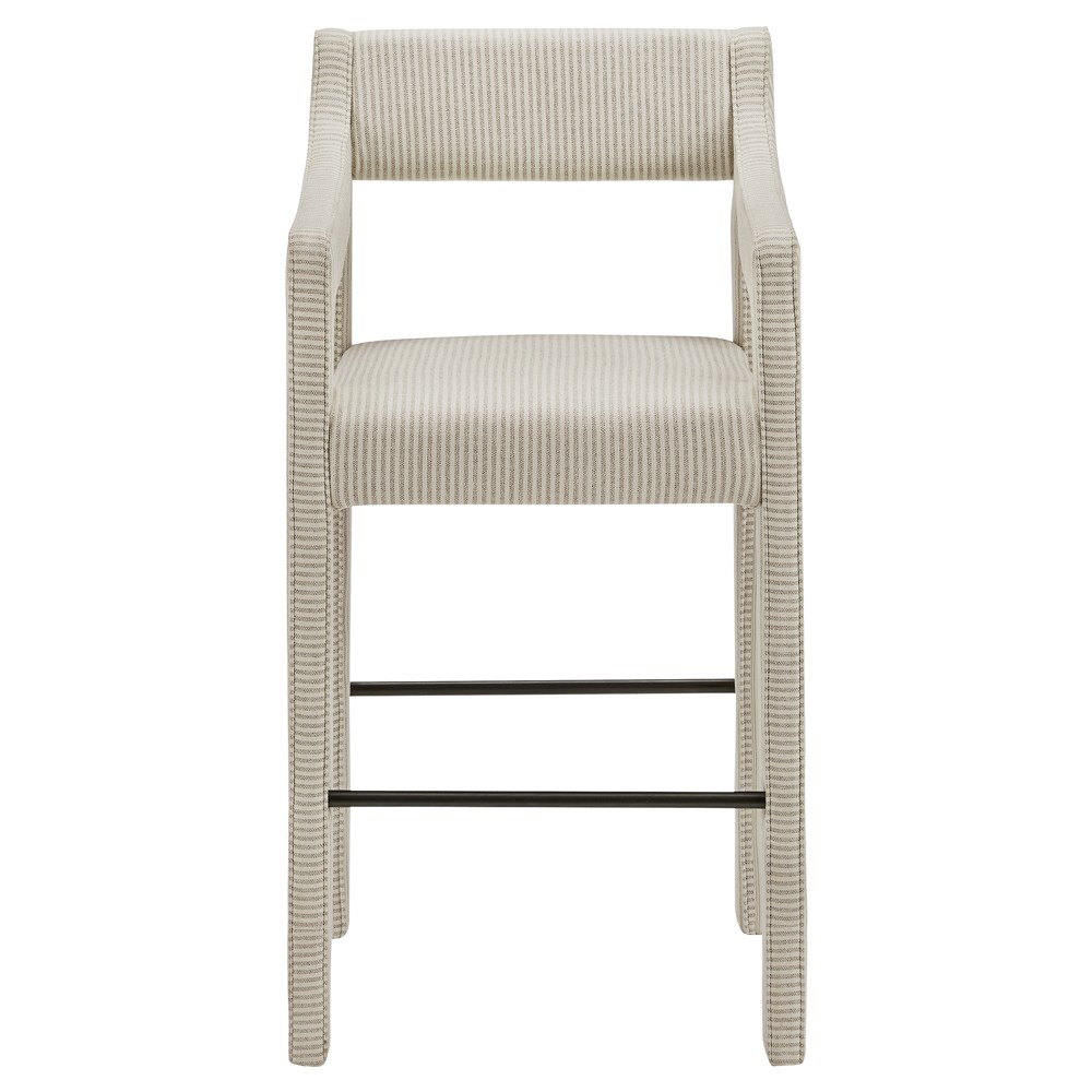Makari Modern Classic Cream Stripe Counter Stool|
