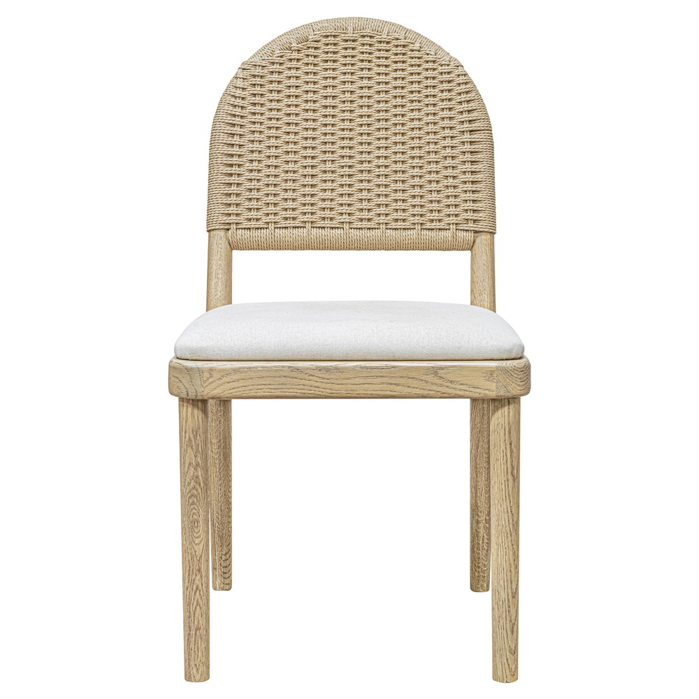 Imran Coastal Beach Natural Oak Dining Chair - Set of 2|