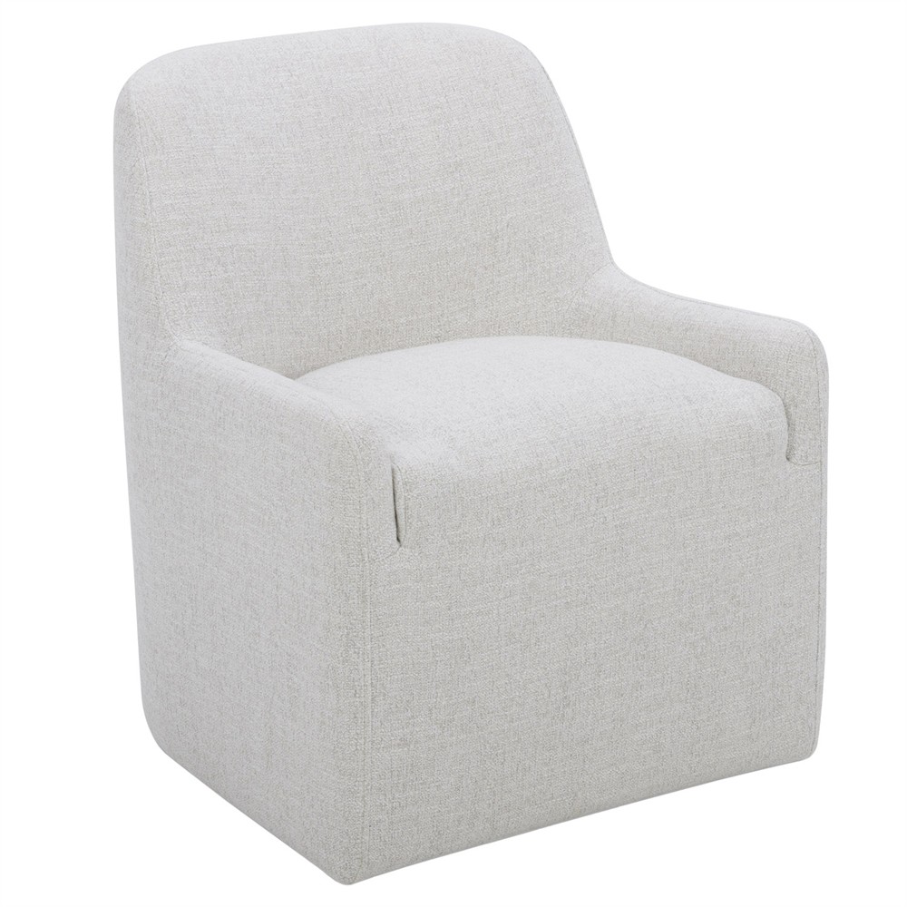 Maise Modern Classic White Caster Dining Chair|