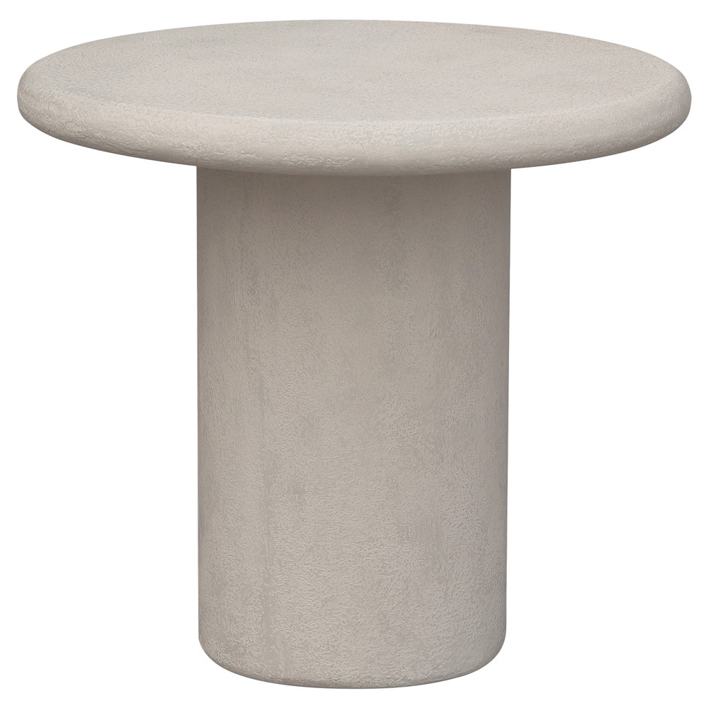 Zavier Modern Classic Cream Concrete Round Outdoor Side Table|
