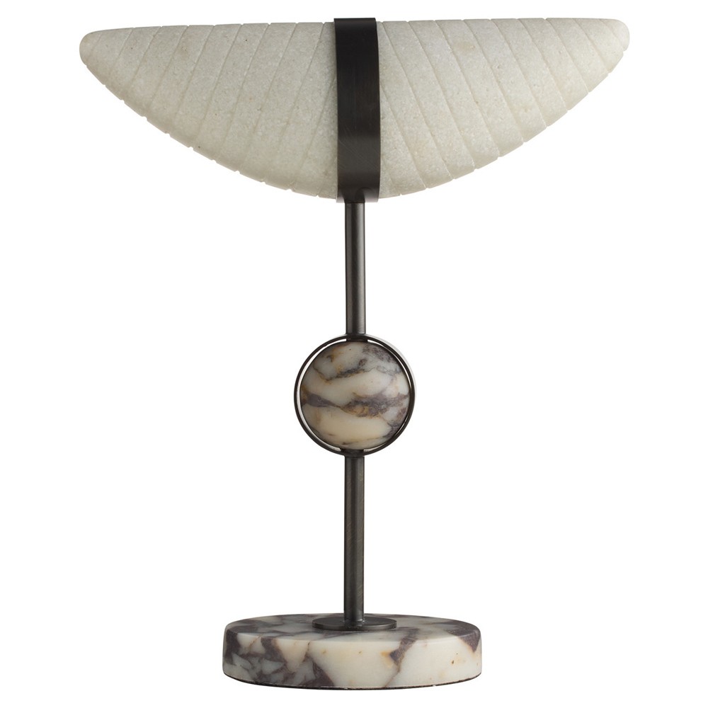 Norbert Coastal White Ricestone Horn Sculpture|