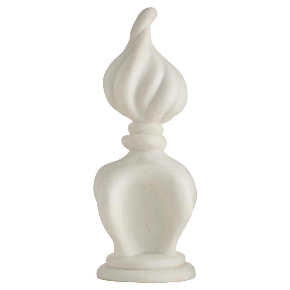 Marilyn French Country White Ricestone Flame Finial Sculpture|