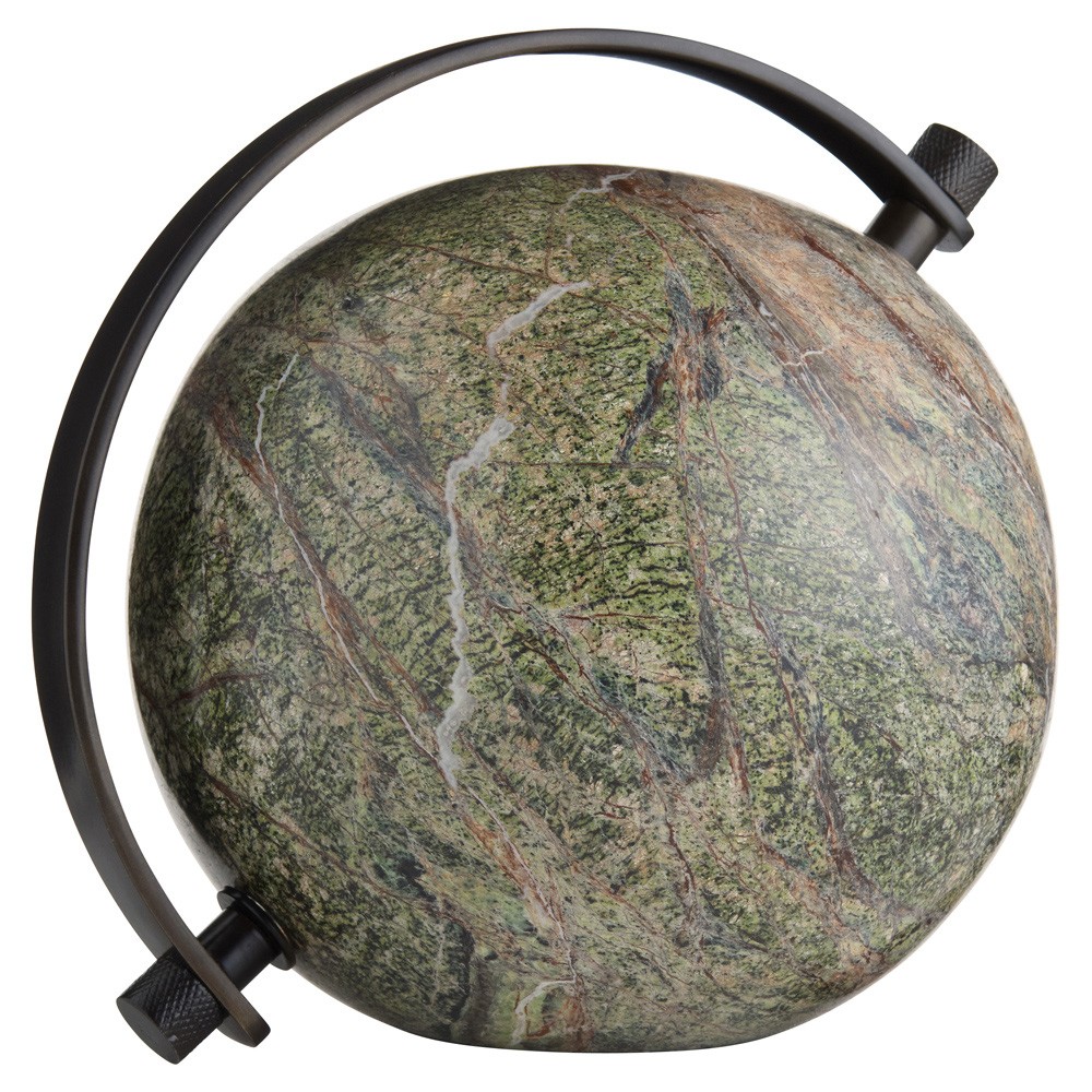 Milo Modern Green Jungle Marble Globe Sculpture|