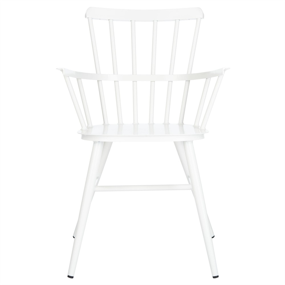 Elaine Modern Classic White Aluminum Outdoor Dining Arm Chair - Set of 2|