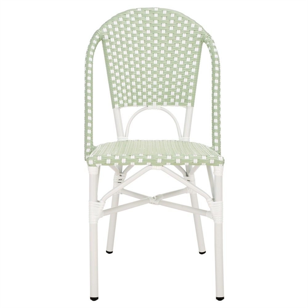 Harley Modern Classic Green Woven Outdoor Bistro Chair - Set of 2|