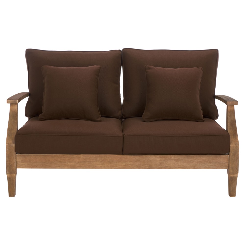 Camila Coastal Beach Dark Brown Outdoor Loveseat|