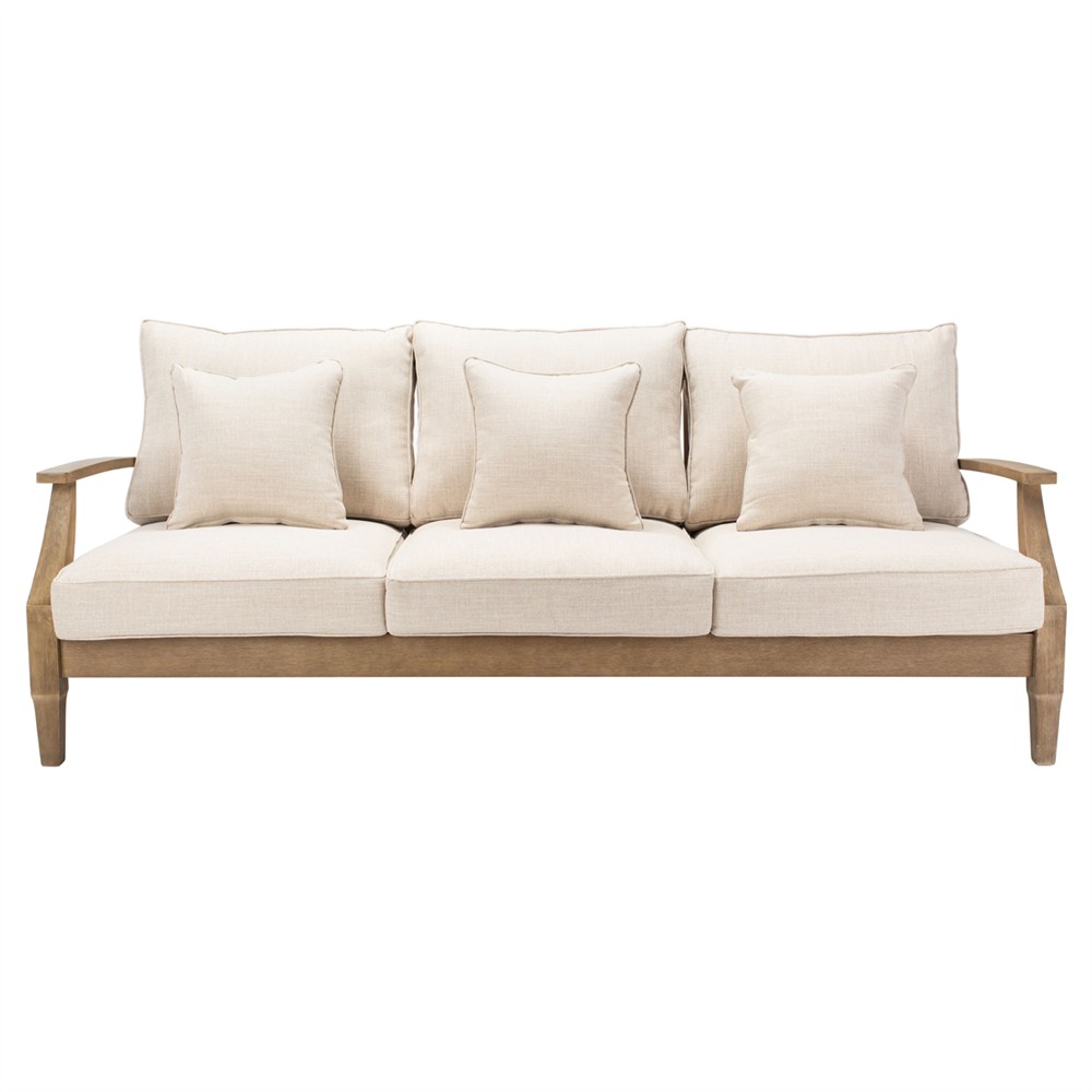 Camila Coastal Beach Beige Outdoor Sofa - 82"|