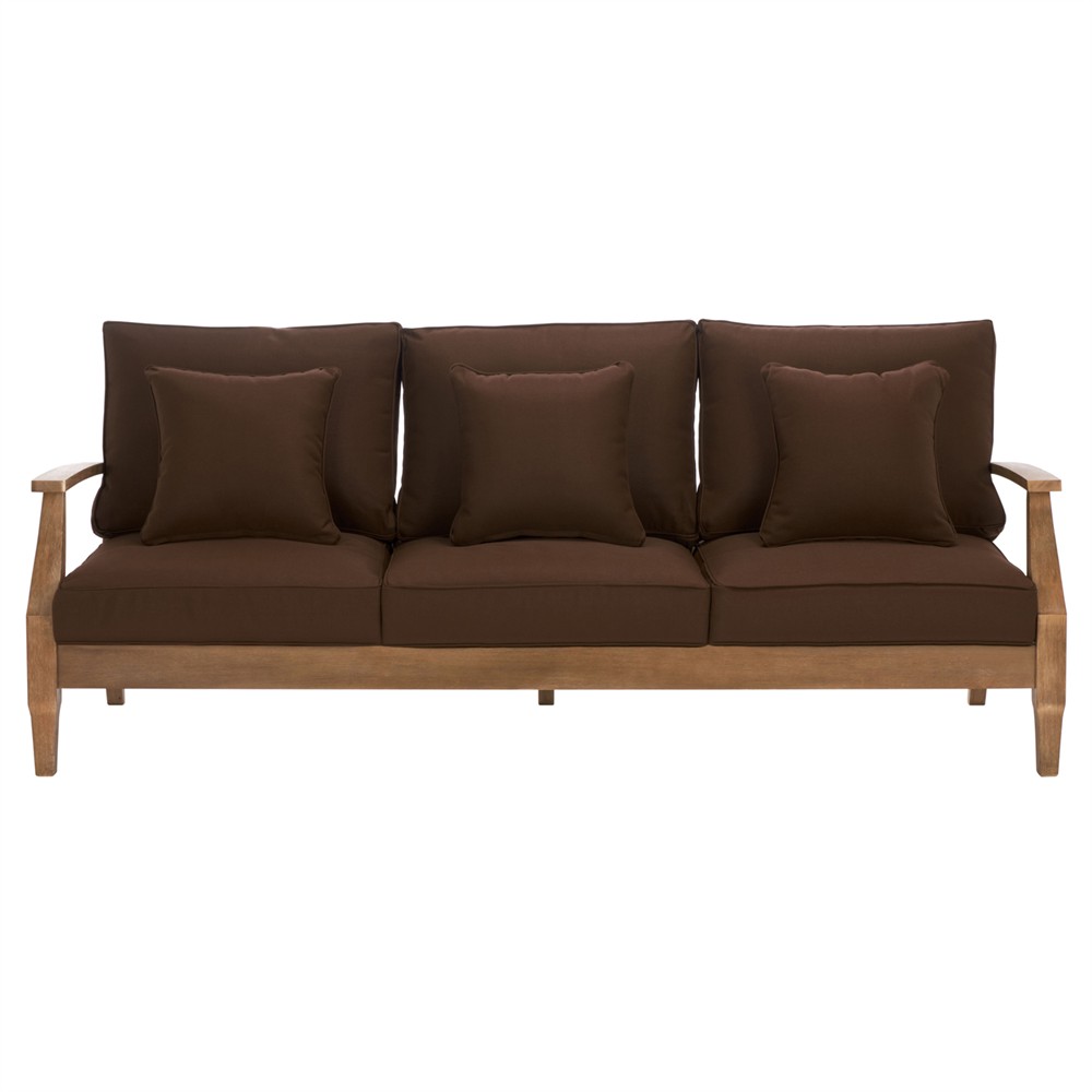 Camila Coastal Beach Dark Brown Outdoor Sofa - 82"|
