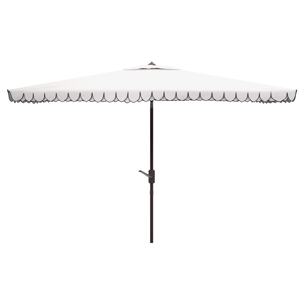 black white stripe patio umbrella Safavieh 9 ft. Iris Fashion Line Umbrella Black & White
