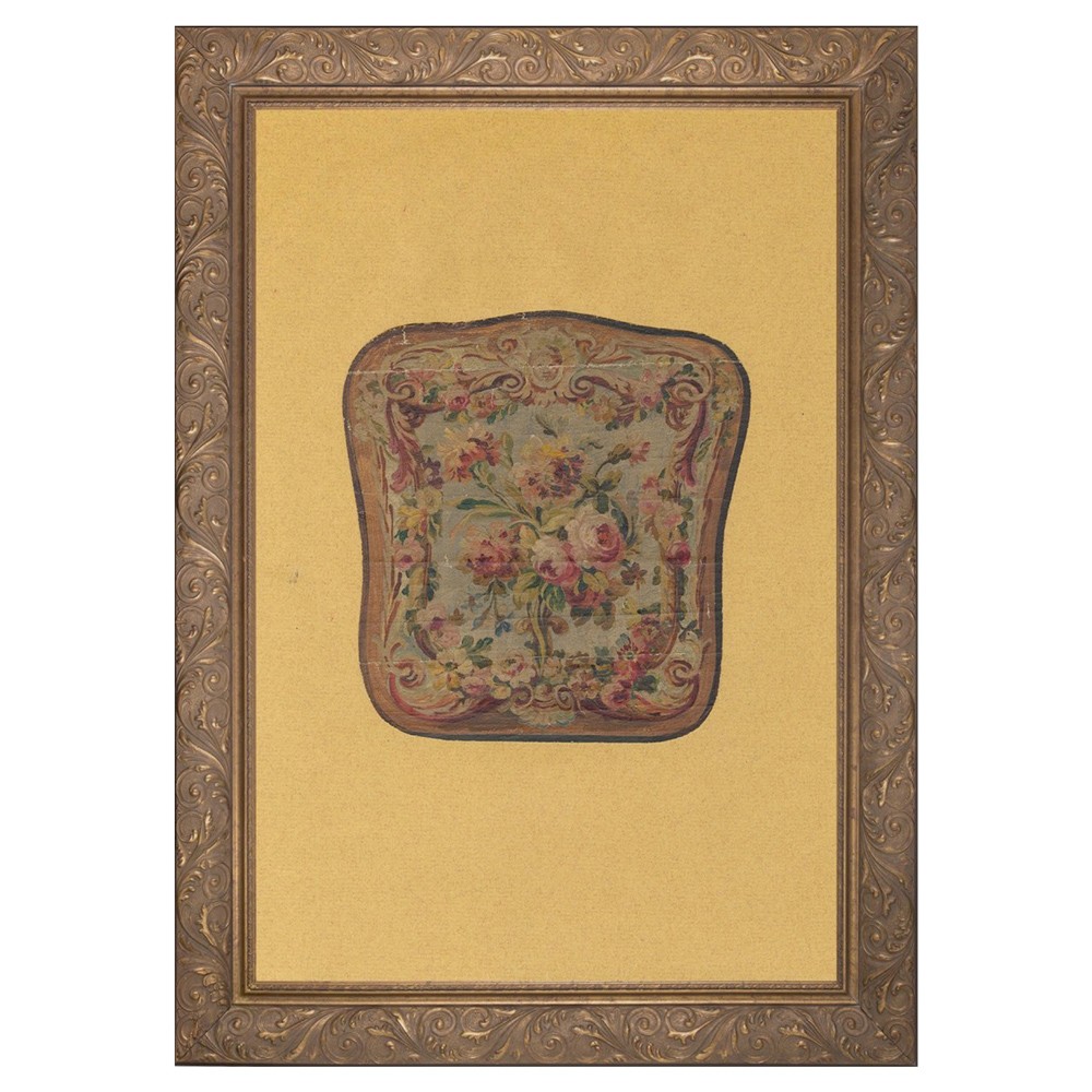 Reese Traditional Warm Yellow Floral Tapestry Mixed Media 1 - 16x24|