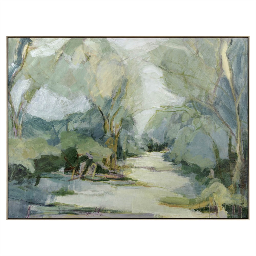 John Richard Wax and Wave Green Landscape Painting - 38x50|