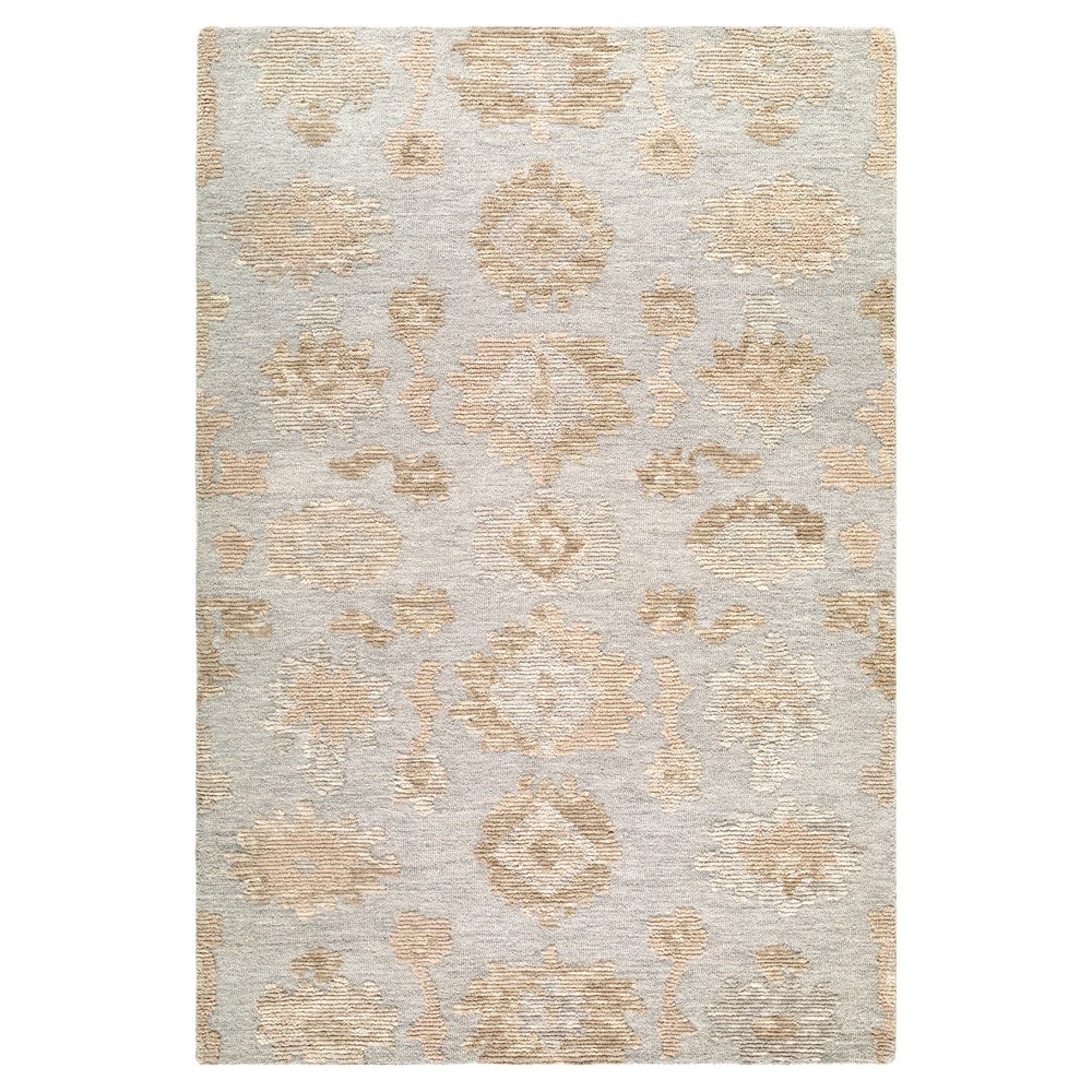 Ammon Updated Traditional Blue Wool Oushak Patterned Rug - 5'x7'6"|