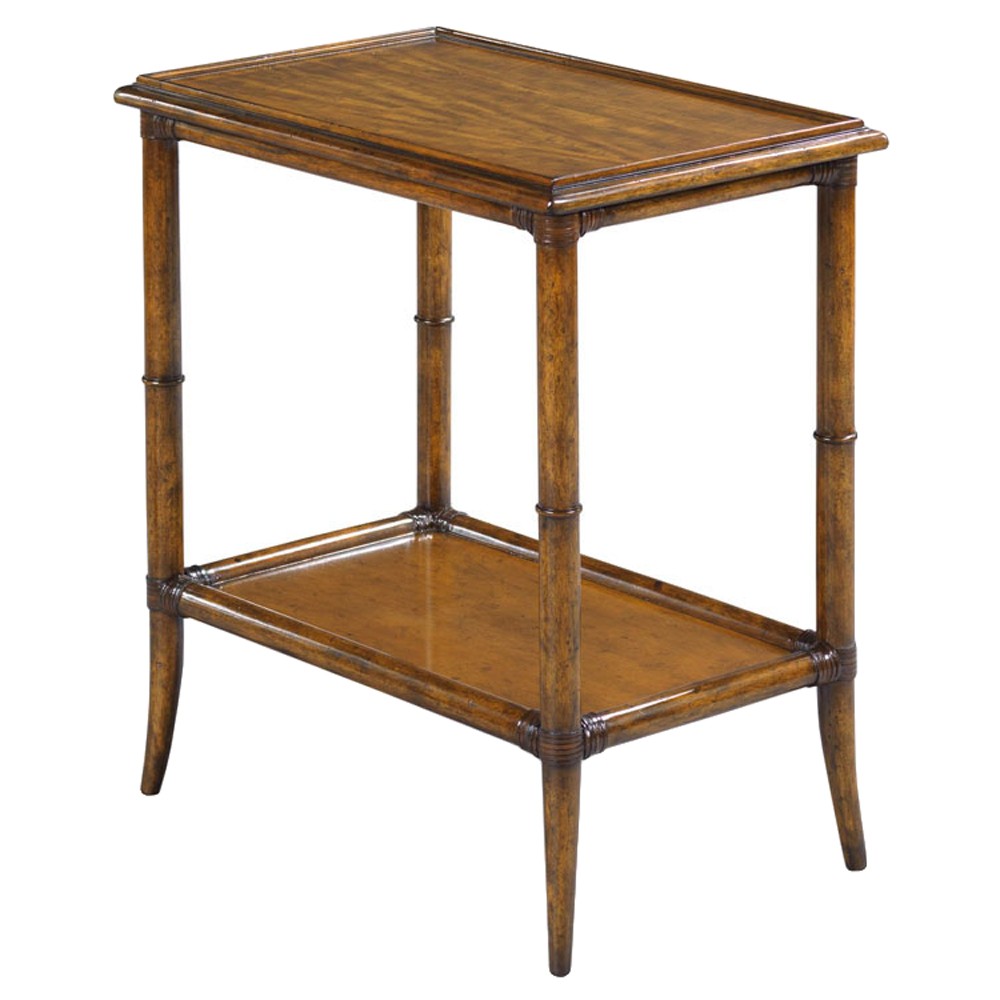 Linwood Updated Traditional Brown Wood Rectangular Drink Table|
