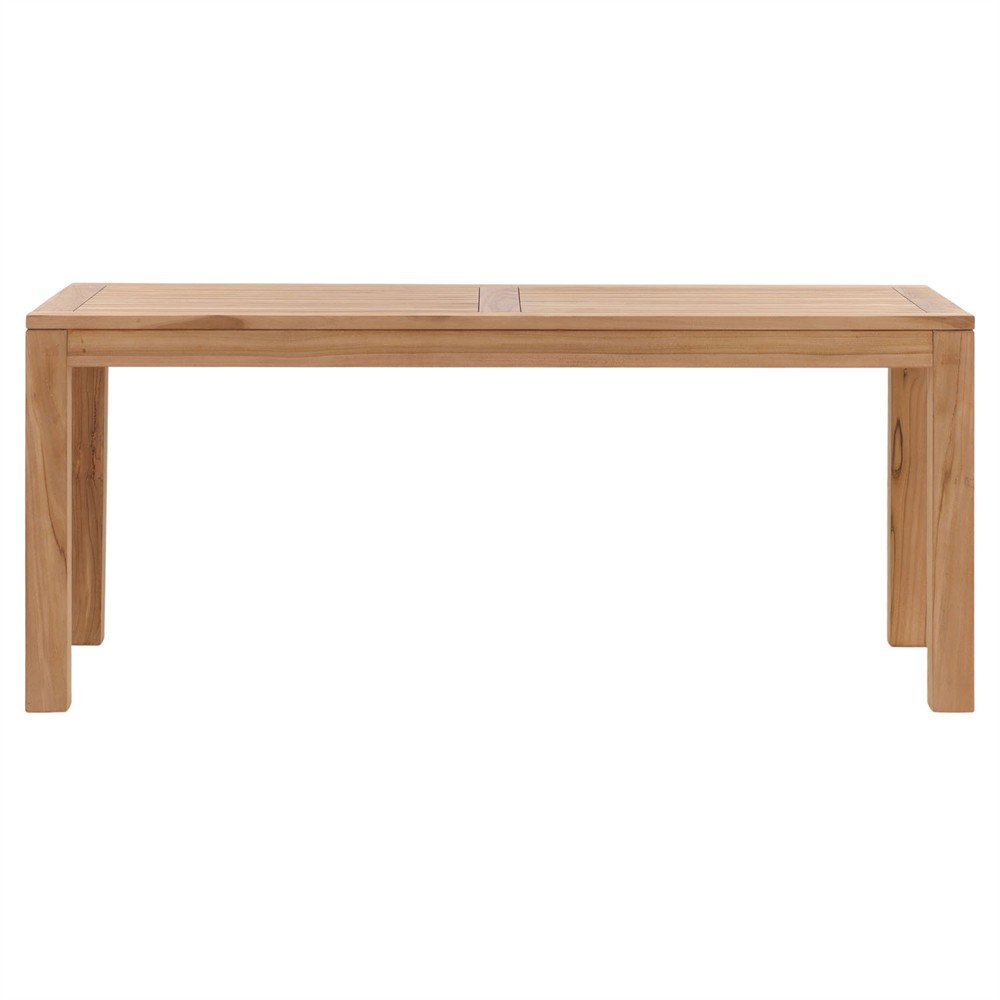 Clotaire Coastal Beach Natural Teak Rectangular Outdoor Dining Table - 71"|