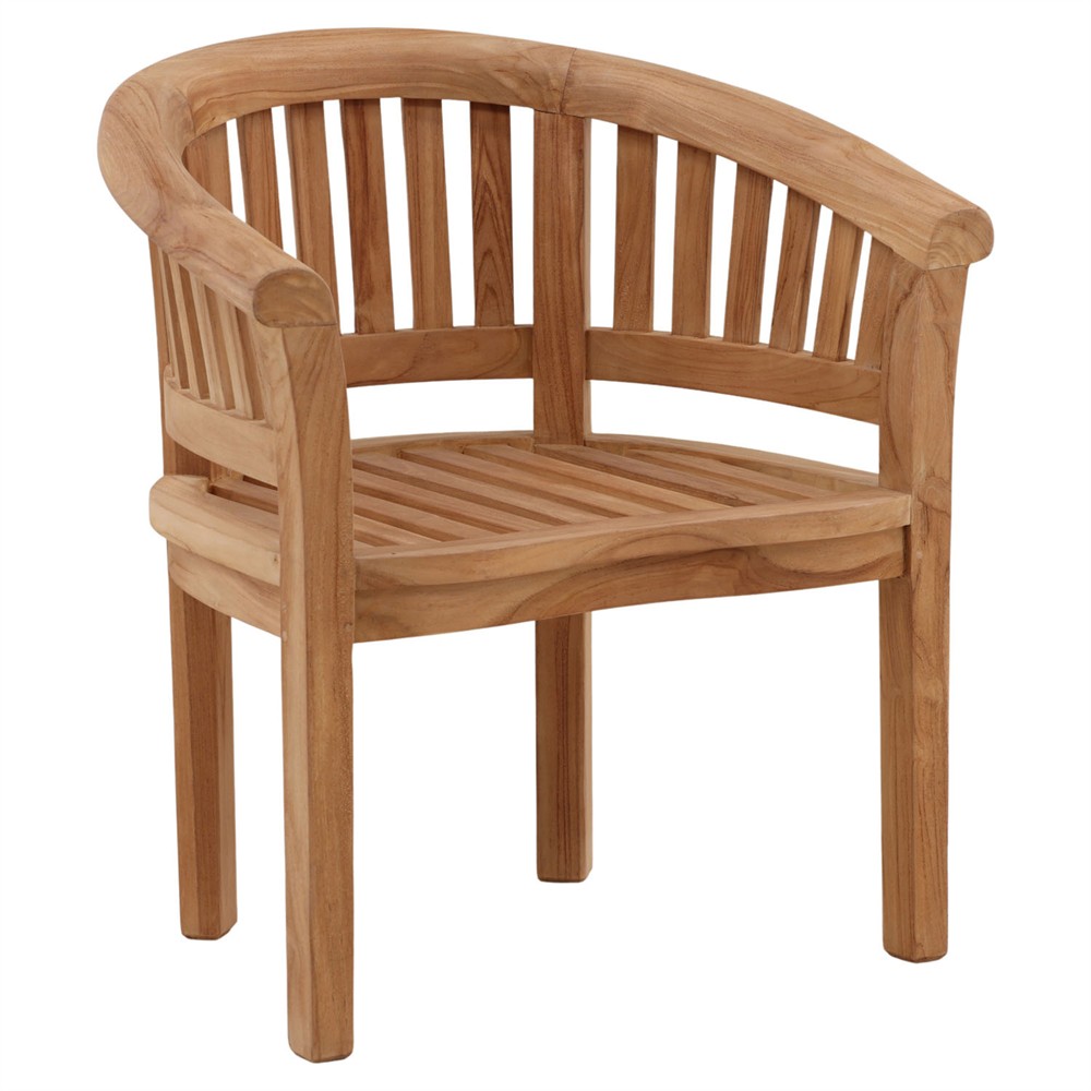 Zelinda Coastal Beach Natural Teak Outdoor Arm Chair|