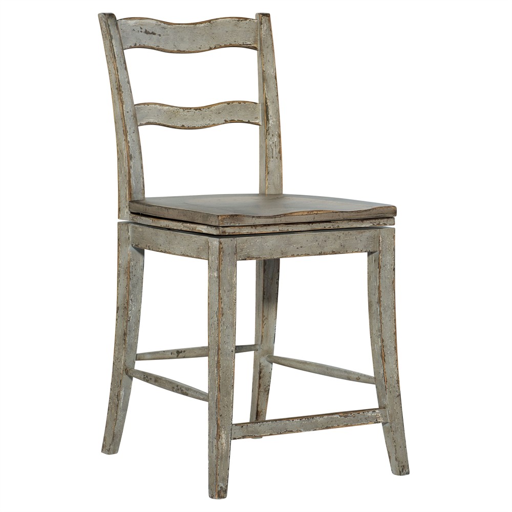 Remy French Country Light Grey Oak Swivel Counter Stool|
