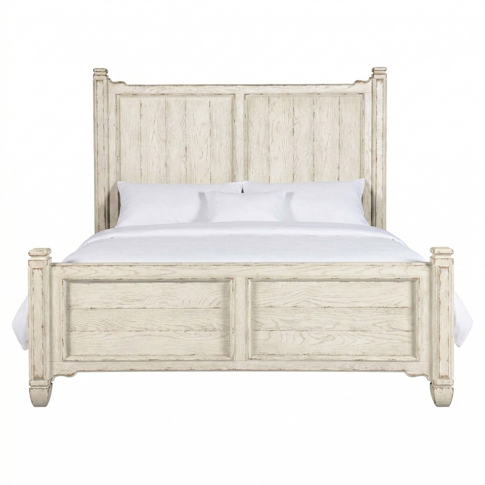 Asher French Country Cream Oak Bed - Queen|