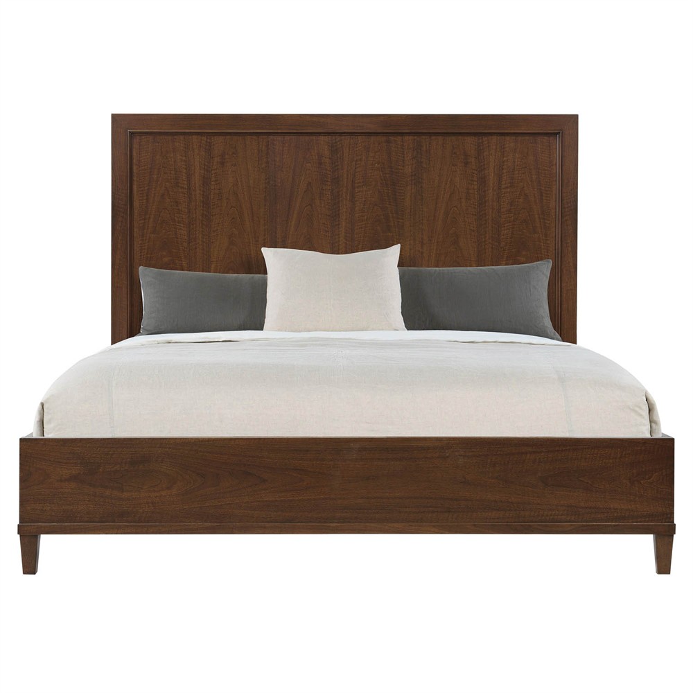 Alaine Modern Classic Dark Brown Walnut Wood Bed - Queen|
