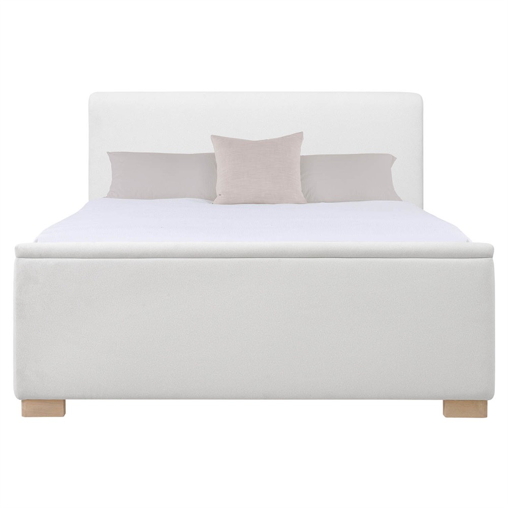 Roman Modern Classic Cream Upholstered Bed - Queen|