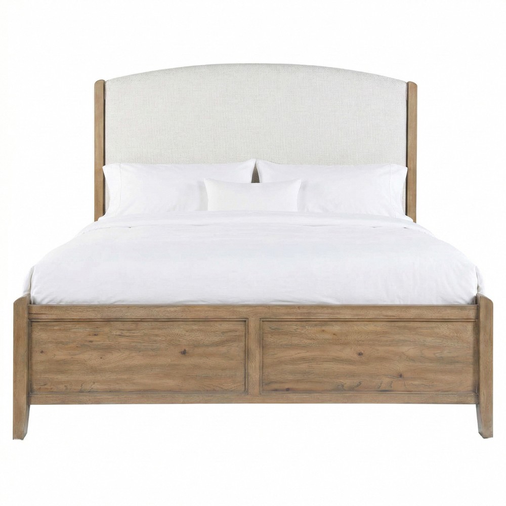 Vince Coastal Beach Cream Performance Brown Wood Bed - Queen|