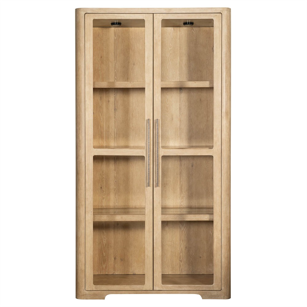 Nigel Coastal Beach Light Oak Display Cabinet|