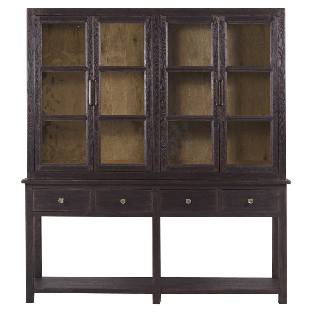 Siena Rustic Lodge Dark Brown Oak Dining Hutch|