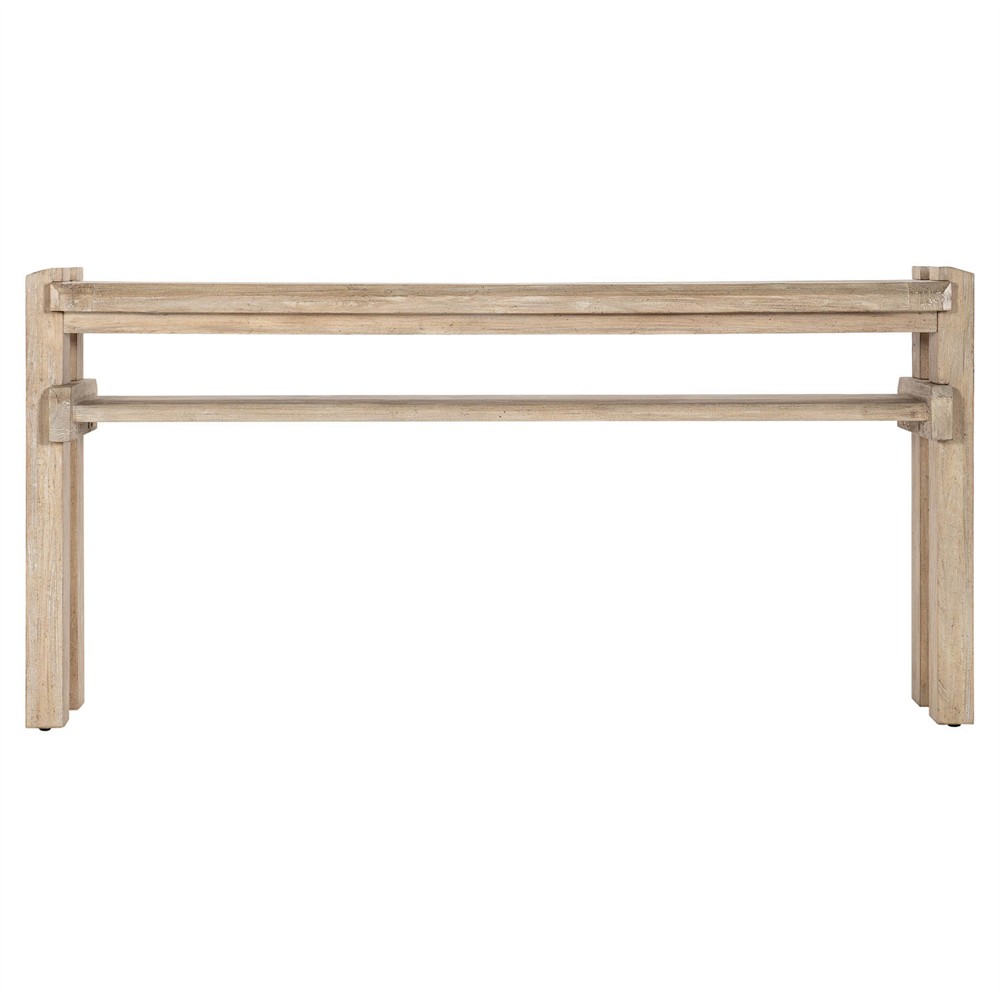Brianne Coastal Beach Light Natural Acacia Wood Console Table|