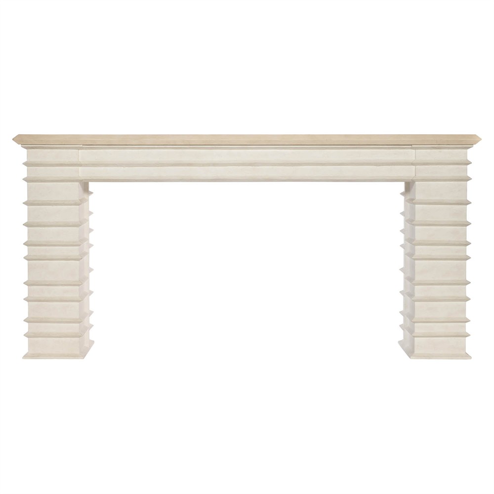 Gibson Updated Traditional Cream Resin Console Table|