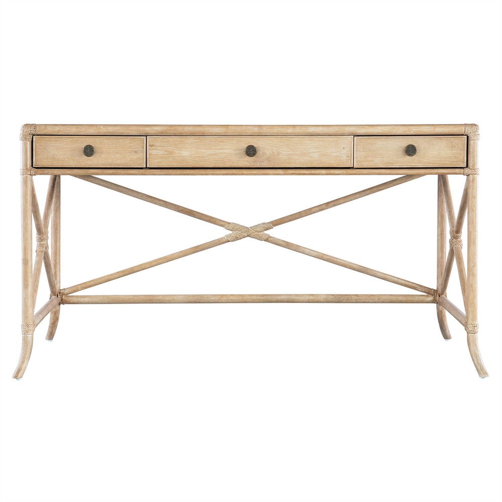 Nigel Coastal Beach Light Oak Writing Desk|