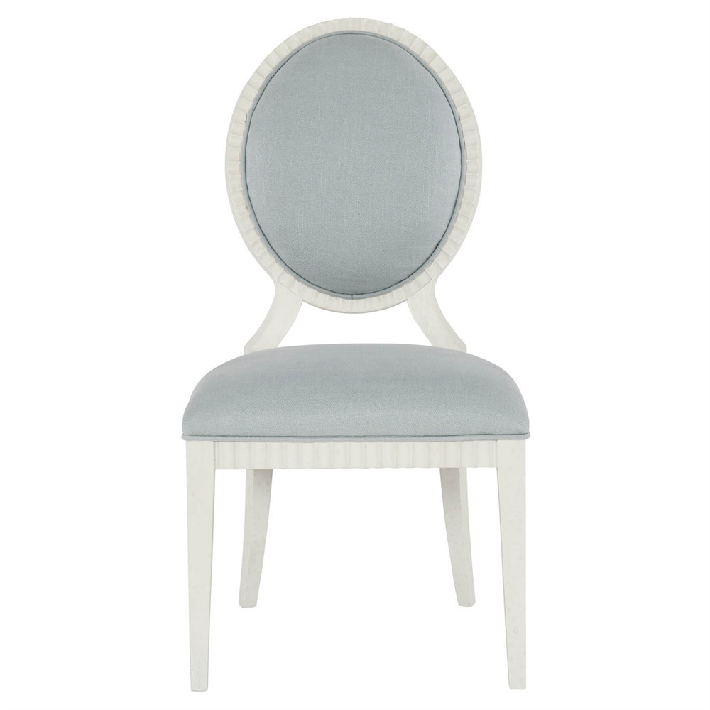 Calista French Country Light Blue Performance White Wood Dining Chair|