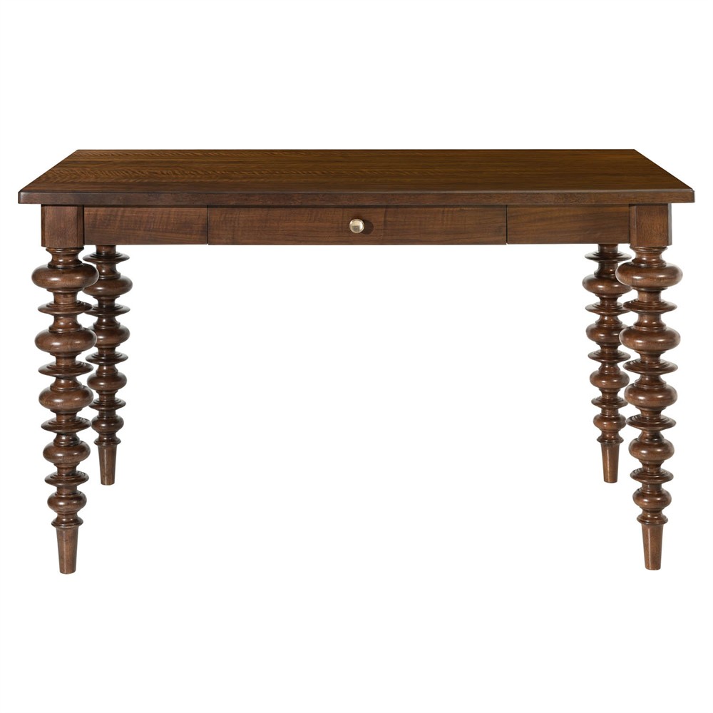 Alaine Updated Traditional Dark Brown Wood Rectangular Counter Table - 60"|