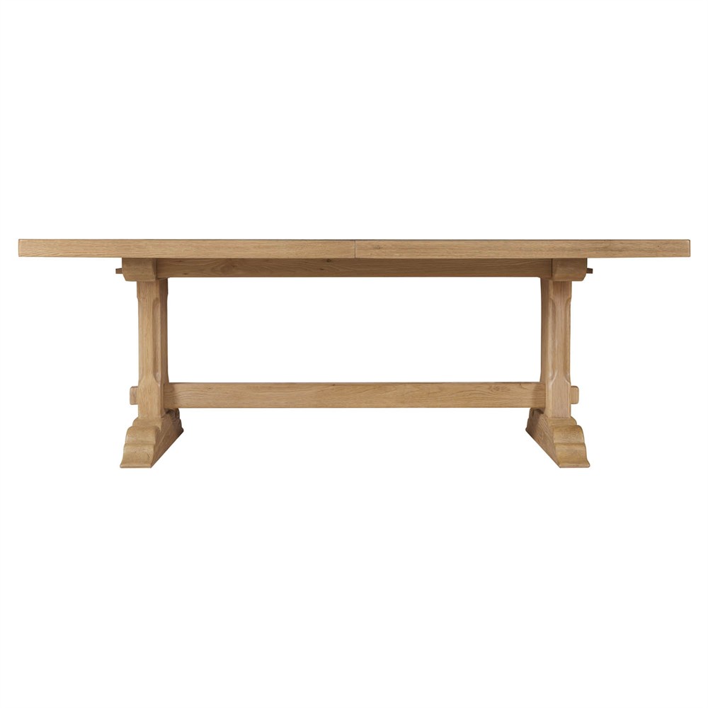 Siena Updated Traditional Light Brown Oak Rectangular Extendable Dining Table - 86-126"|