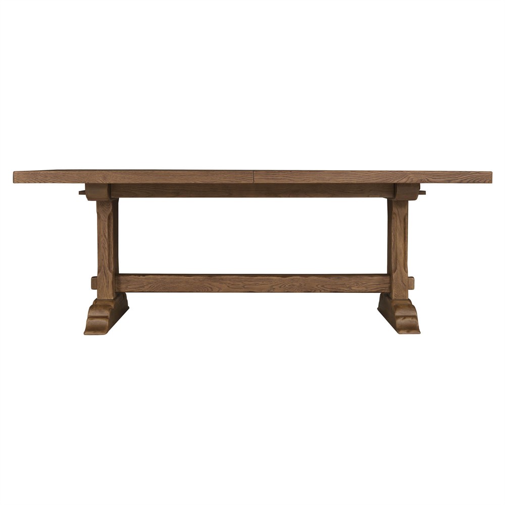 Siena Updated Traditional Brown Oak Rectangular Extendable Dining Table - 86-126"|
