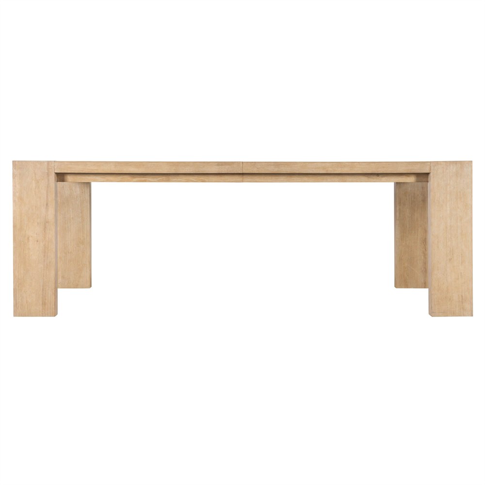 Nigel Coastal Beach Light Oak Rectangular Nigel Dining Table - 88-110"|