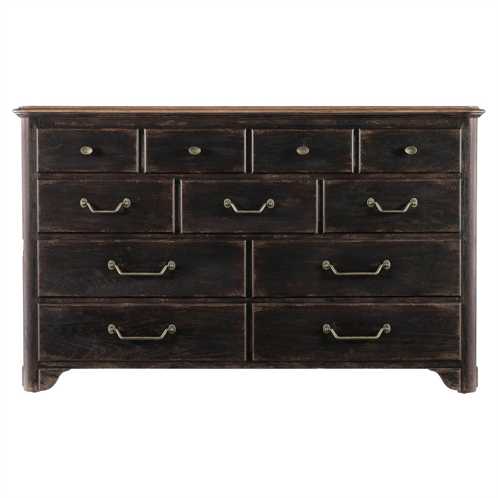 Asher French Country Black Oak Dresser|