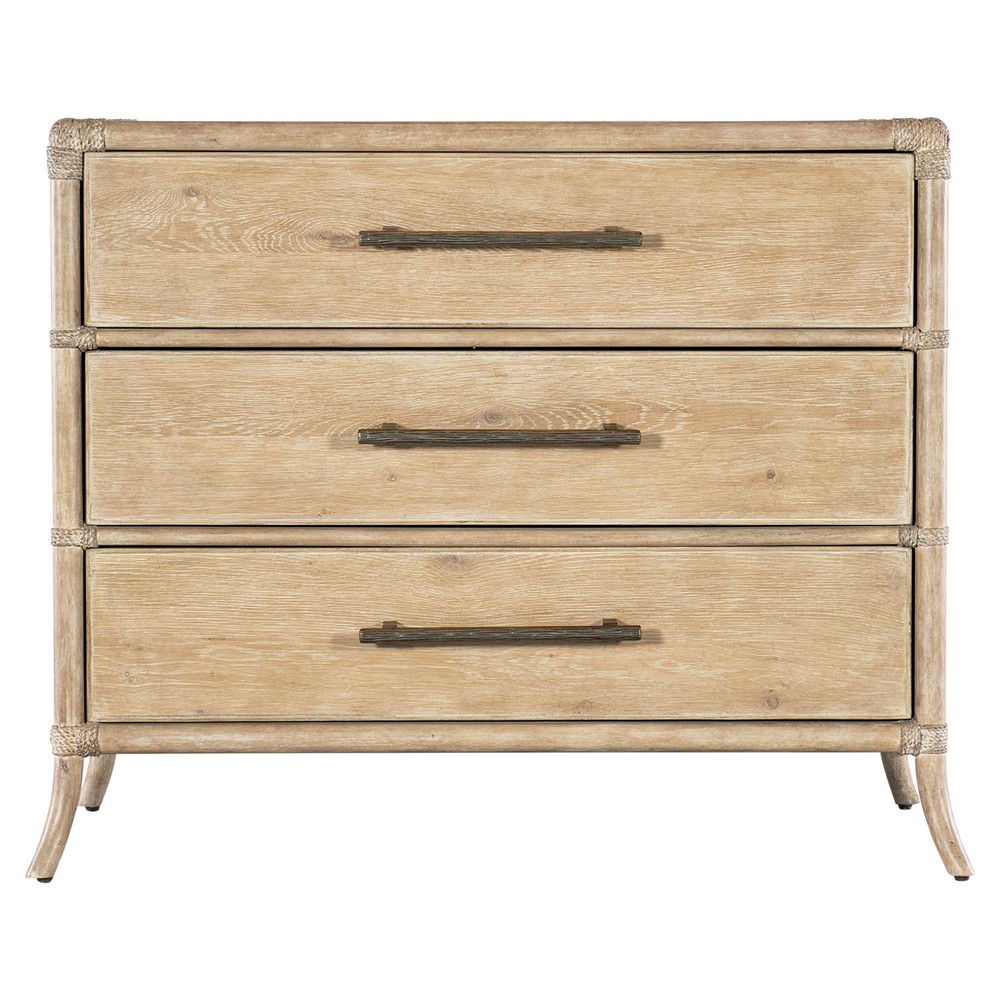 Nigel Coastal Beach Light Brown Bamboo Bachelor Chest|