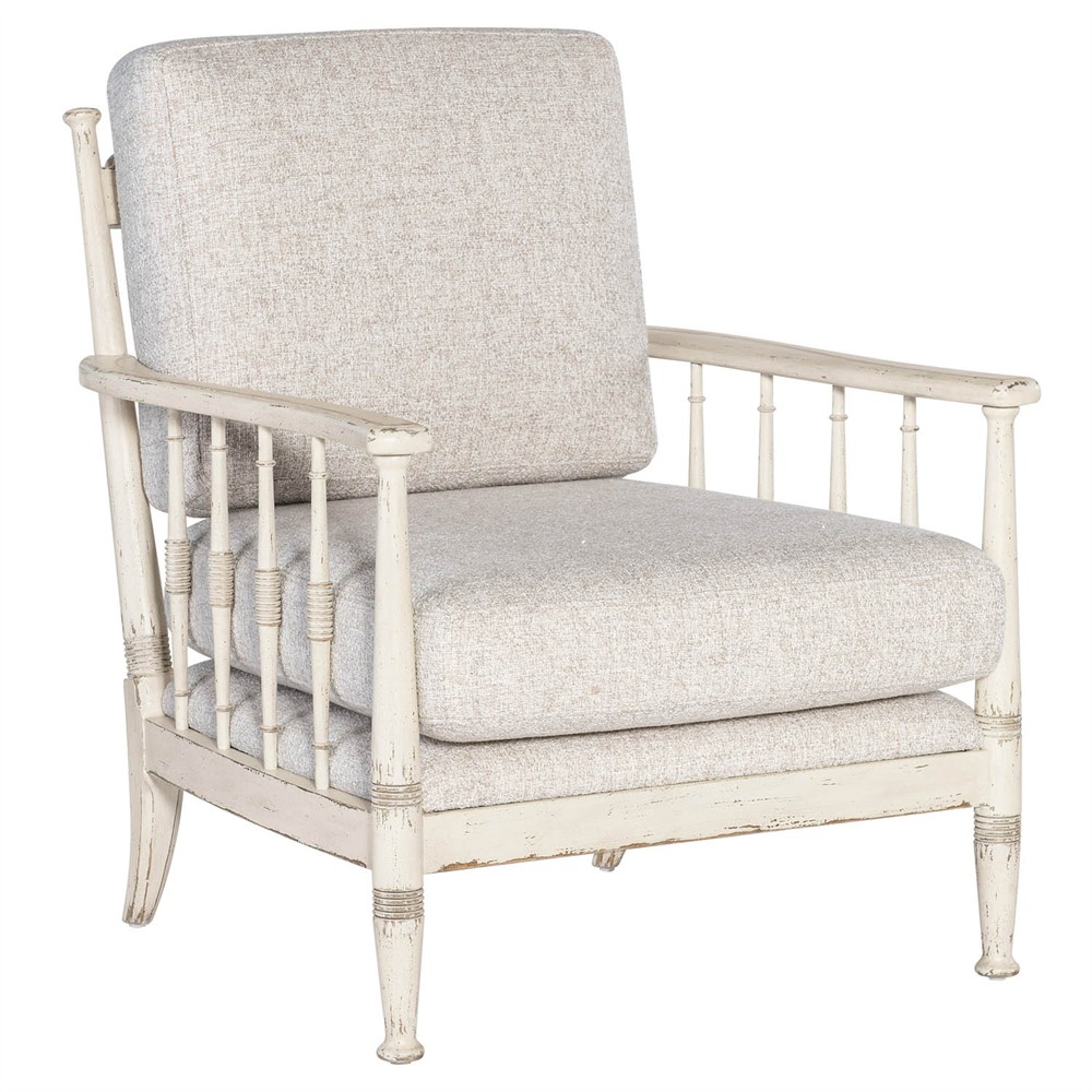 Selena Updated Traditional Beige Performance Cream Oak Arm Chair|