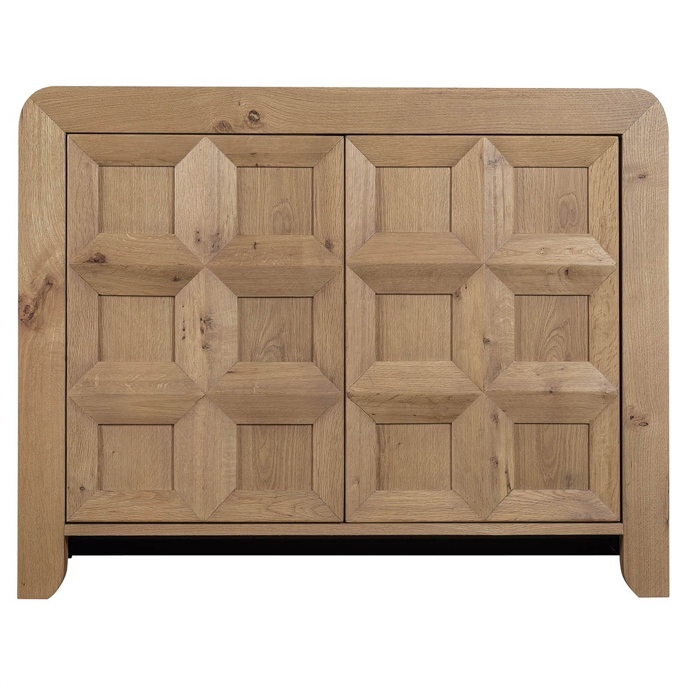 Kara Coastal Beach Brown Oak Media Cabinet - 42"|
