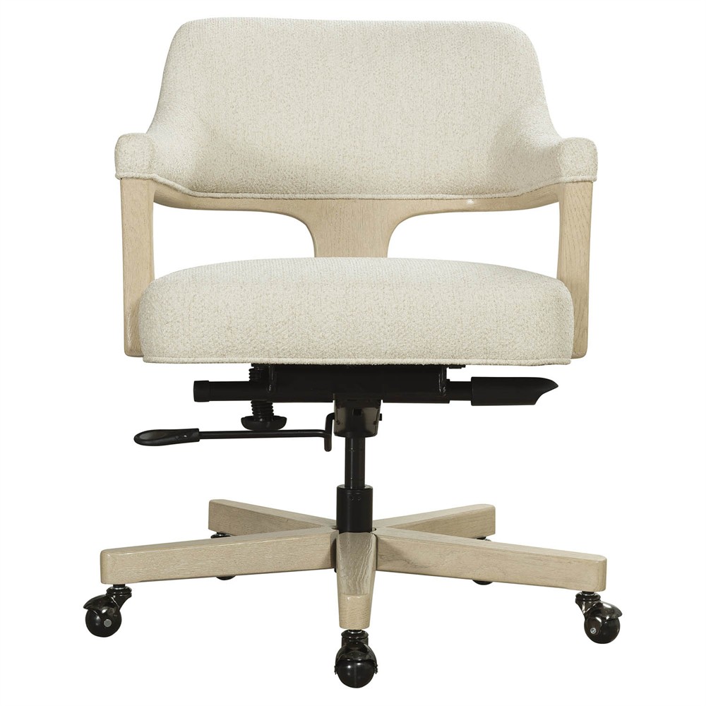 Brienne Modern Classic Cream Boucle Swivel Executive Office Chair|