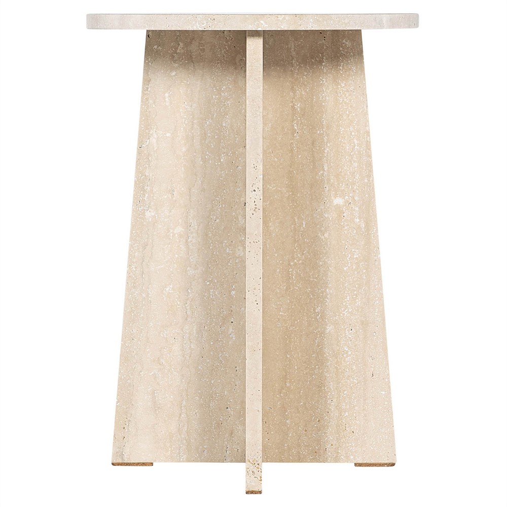 Theo Modern Classic Cream Travertine Round Spot Table|