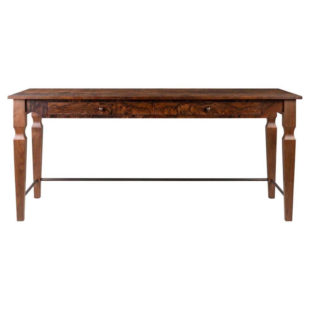 Galvin Brown Walnut Burl Desk|
