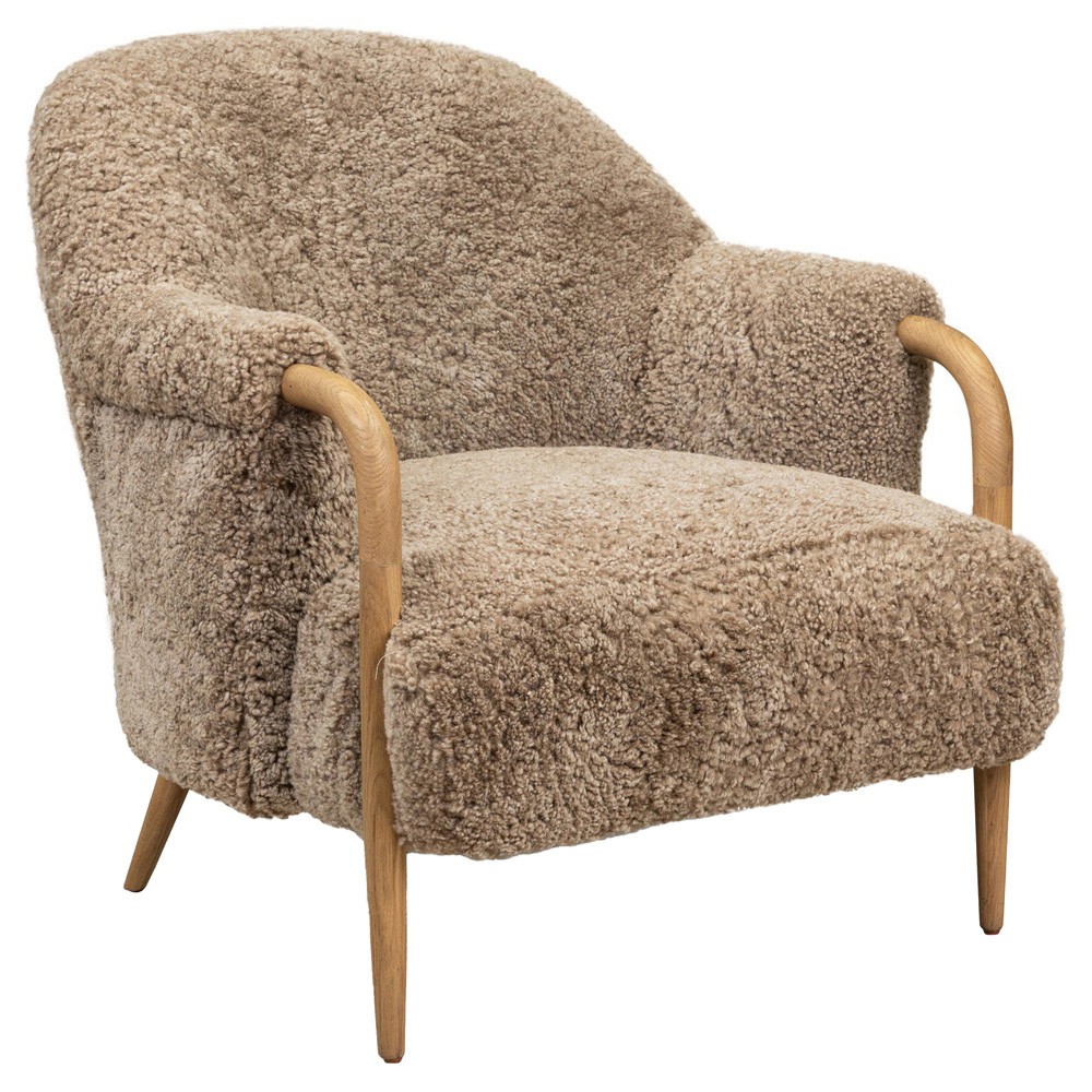 Webber Taupe Shearling Arm Chair|