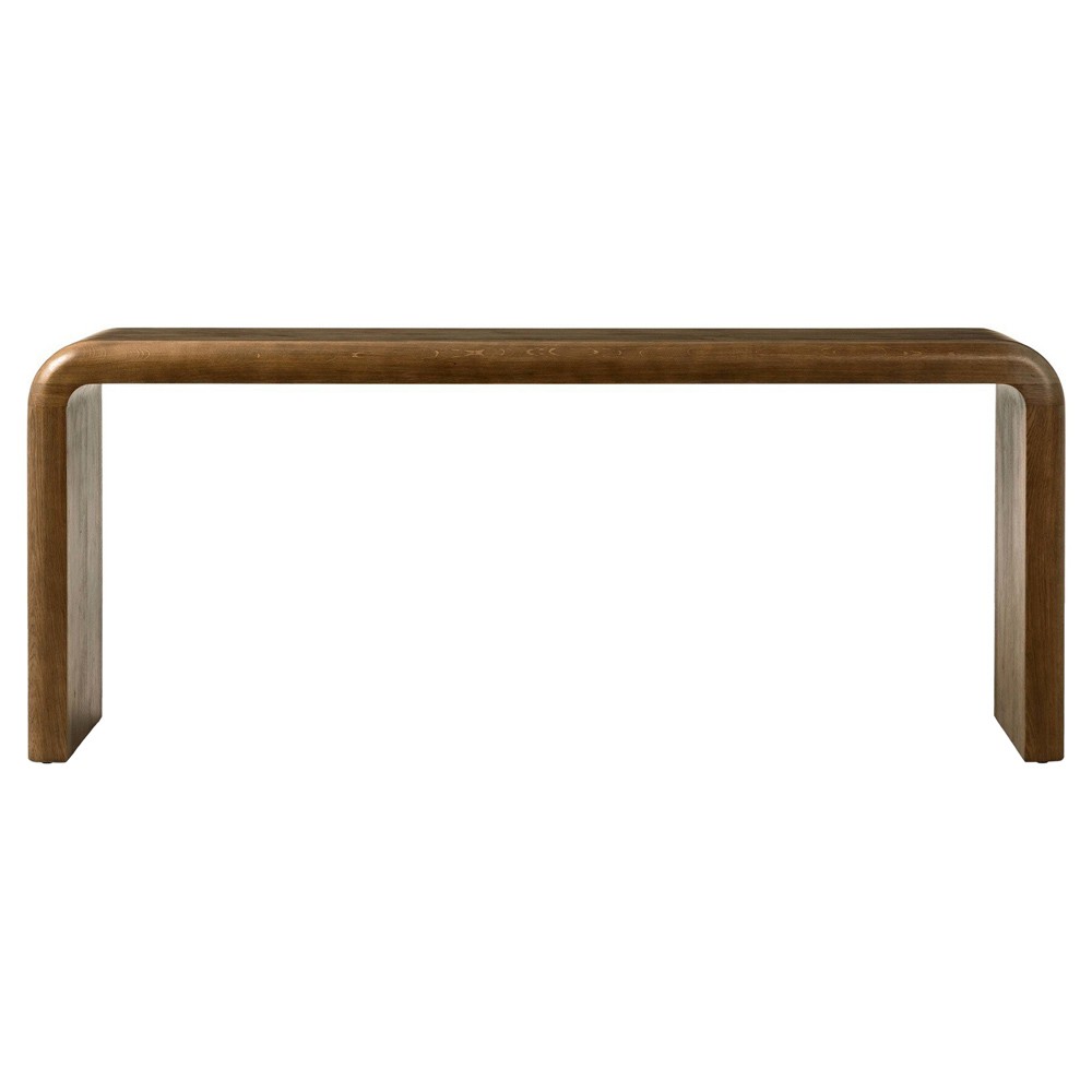 Daven Rustic Lodge Brown Oak Burl Rectangular Console Table|