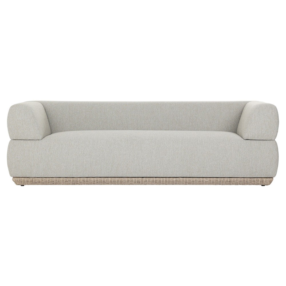 Evander Coastal Beach Grey Woven Outdoor Sofa - 96"|