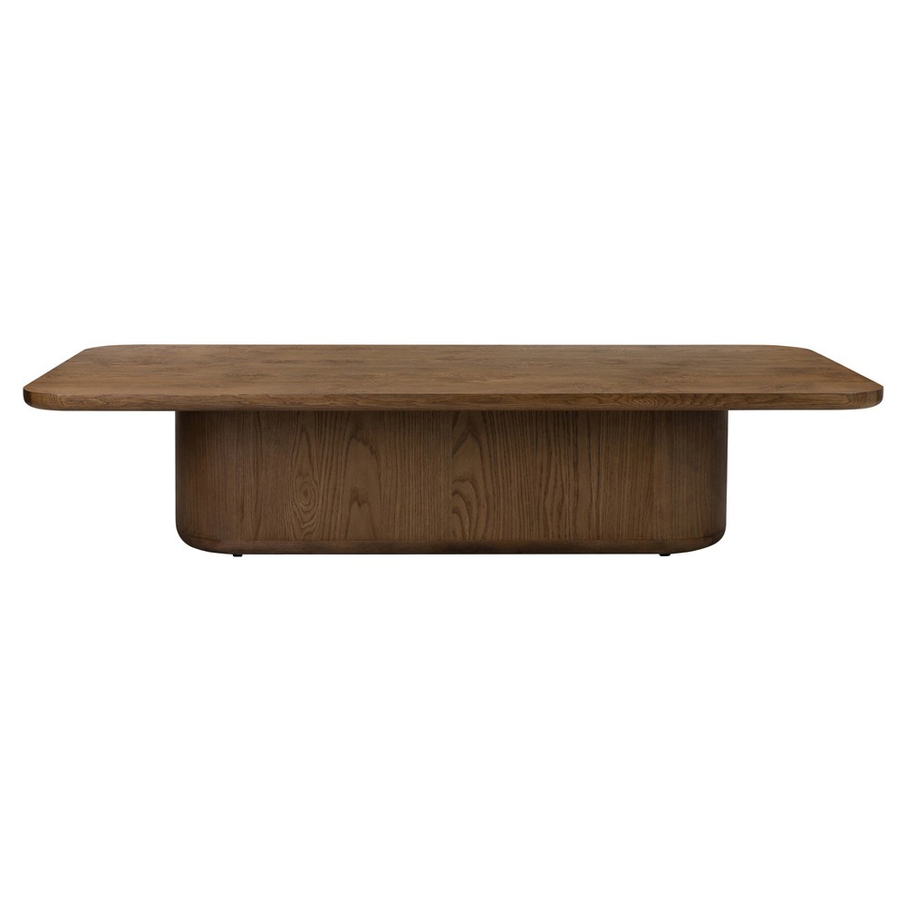 Morley Modern Classic Brown Burl Oak Rectangular Coffee Table|