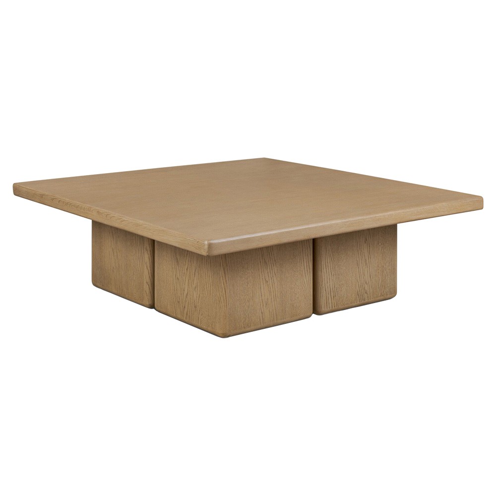 Pecos Modern Classic Light Wash Oak Square Coffee Table|