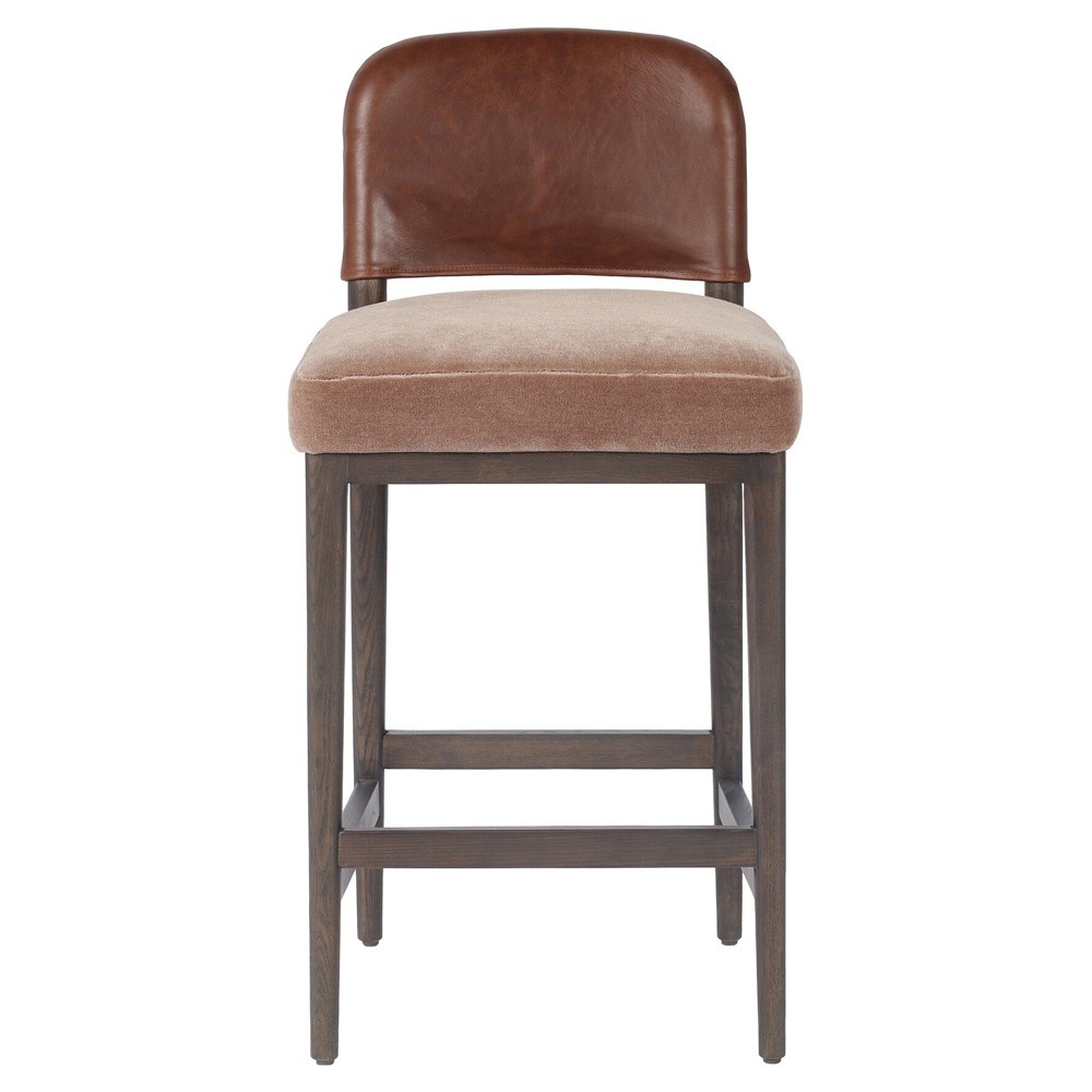 Ryver Modern Classic Brown Velvet Counter Stool|